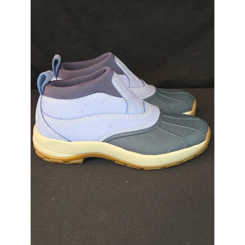 Kids L.L.Bean Slip On Duck Boots Purple Grey Size 4 Winter Snow Shoes Waterproof